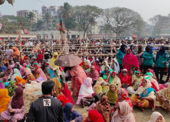 রাজশাহীতে তারেক রহমান, মাদ্রাসা ময়দানের জনসভায় জনস্রোত