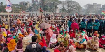 রাজশাহীতে তারেক রহমান, মাদ্রাসা ময়দানের জনসভায় জনস্রোত