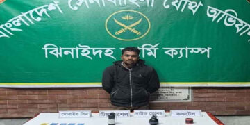 ঝিনাইদহে সেনা অভিযানে টিয়ারসেল-সাউন্ড গ্রেনেড উদ্ধার