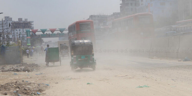 খুব অস্বাস্থ্যকর বাতাস দূষিত শহর ঢাকা