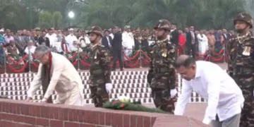জাতীয় স্মৃতিসৌধে রাষ্ট্রপতি ও প্রধানমন্ত্রীর শ্রদ্ধা