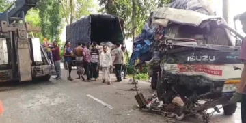 মাদারীপুরে দুই ট্রাকের সংঘর্ষে প্রাণ গেল চালকের