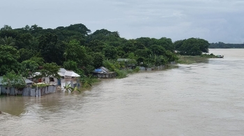 কুষ্টিয়ার দৌলতপুরে পদ্মার পানিতে নিম্নাঞ্চল প্লাবিত
